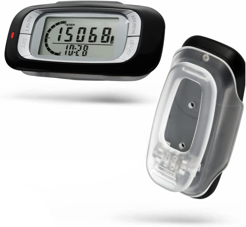 SOONHUA 3D Step Counter with Clip and Lanyard, Accurate Digital Pedometer with Large Digital Display 7 Days Memory Calorie Counter Accurately Track Steps for Men Women Adults Seniors - Image 1